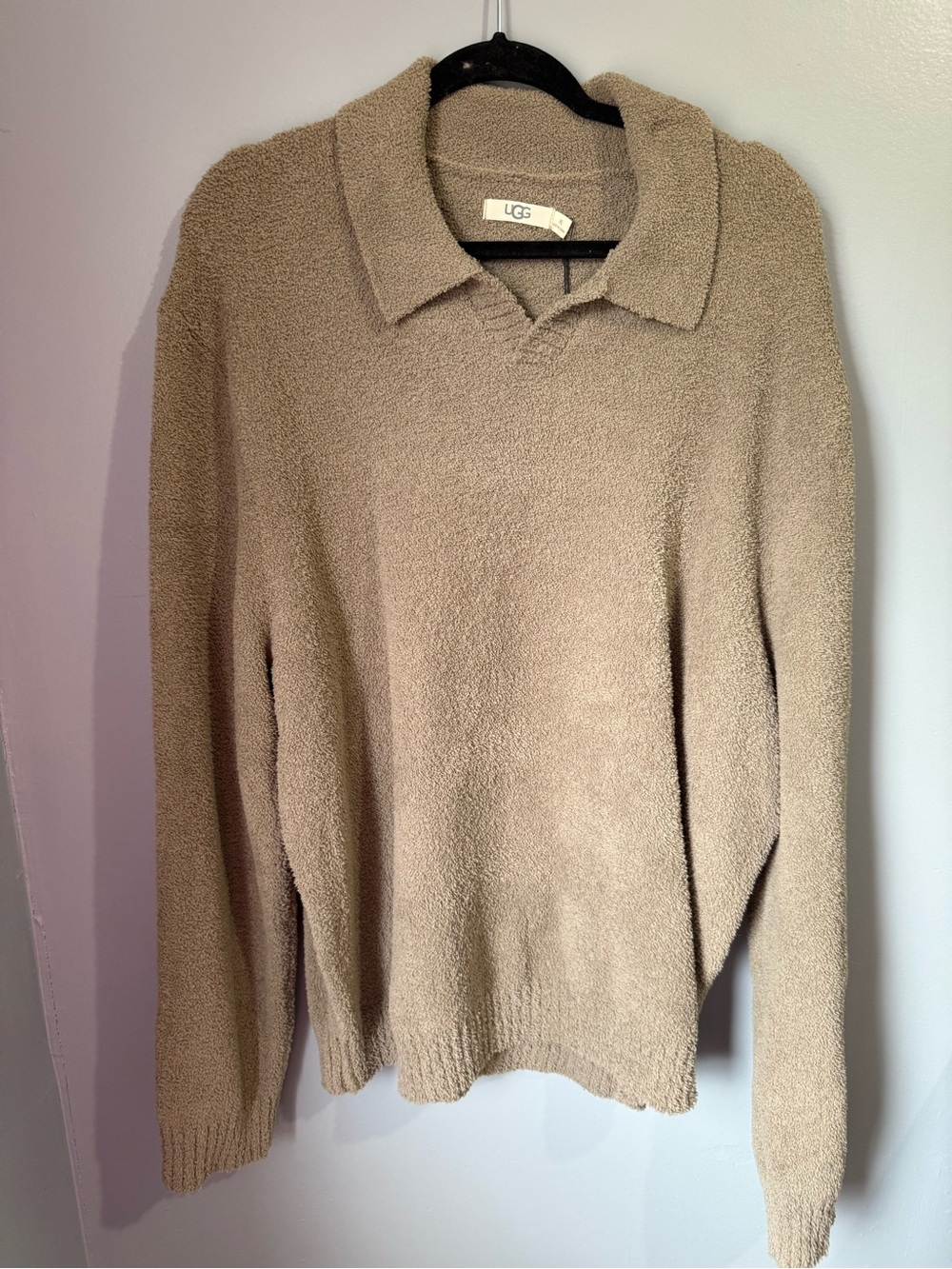 UGG Men's Green Huges Cozy Knit Polo Sweater size XL